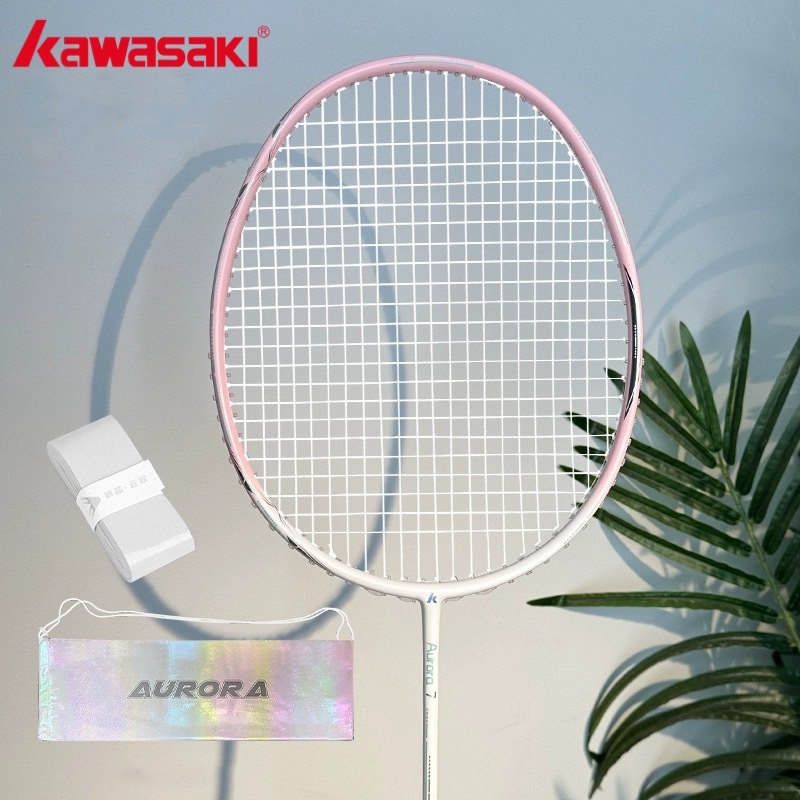 KAWASAKI คาวาซากิ ออโรร่า 7 ไม้แบดมินตันคาร์บอนไฟเบอร์เต็ม 5ยู 18-30ปอนด์ แสงอัลตร้าการแข่งขันมืออาชีพแร็กเก็ตเดี่ยว