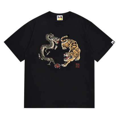 BAPEe แฟชั่นเสื้อยืดแขนสั้นลำลองสำหรับบุรุษและสตรีใหม่ผ้าฝ้ายแท้ 0916
