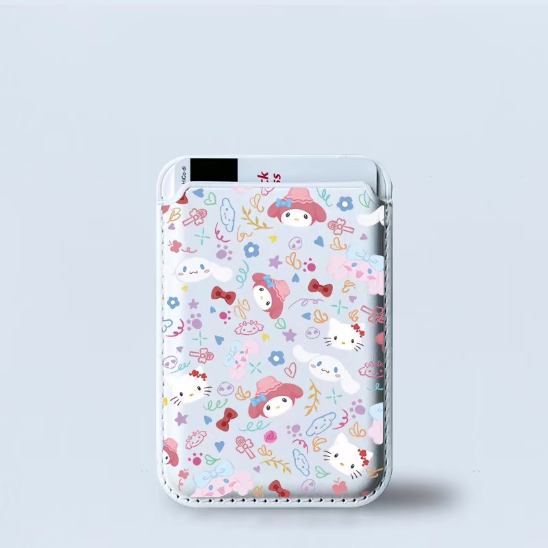 เกาหลีน่ารักการ์ตูน Sanrio รูปแบบกระเป๋าสตางค์ผู้ถือบัตรสําหรับ iPhone15pro 15promax 14 14promax 14pro 16 16plus 16Promax ผู้ถือบัตร