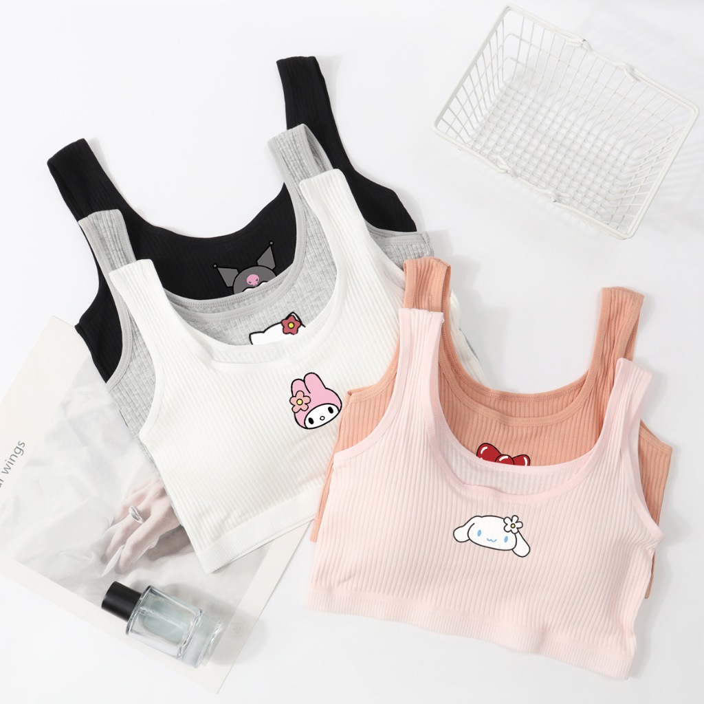 6-16 Y Girls Training Bra Cotton Girl Sponge pad Bra Teenager Camisole Sports Bra