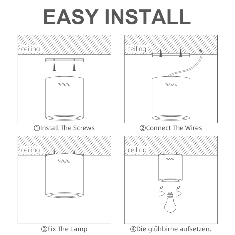 โคมไฟดาวน์ไลท์ ติดลอย โคมไฟดาวน์ไลท์ ติดลอยเกี่ยวกับขั้ว E27 Downlight LED โคมดาวน์ไลท์ติดลอย ทรงกลม ขั้ว E27 สีดำ 3.5นิ้ว 4นิ้ว ทรงกลมเเละเหลี่ยม  สำหรับห้องนั่งเล่นห้องครัวและร้านค้า - รูปที่ 7