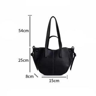 Leacat หนังนุ่ม niche wing bag tote bag premium sense กระเป๋าถือความจุขนาดใหญ่ combuting womens bag