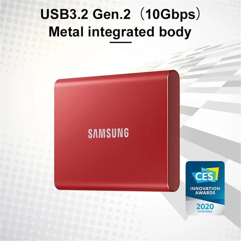 Samsung T5 แบบพกพา SSD 2TB 1TB 500GB ไดรฟ์ Solid State ภายนอก Type-C USB 3.2 Gen2 ใช้งานร่วมกับสําหร