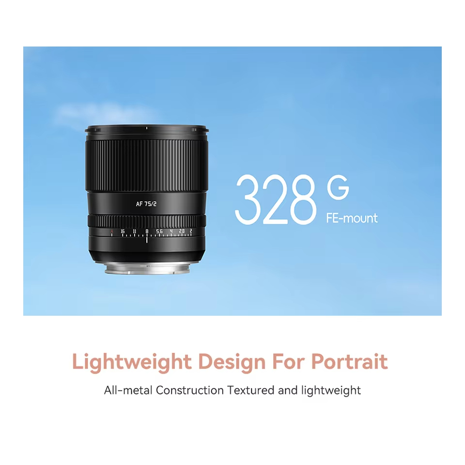 Ttartisan AF 75 มม.F2 Full Frame Autofocus เลนส์สําหรับการถ่ายภาพภาพบุคคลที่มี Sony E A6400 A7RIII ZVE-10 FX30 Nikon Z5 Z6 ZFC