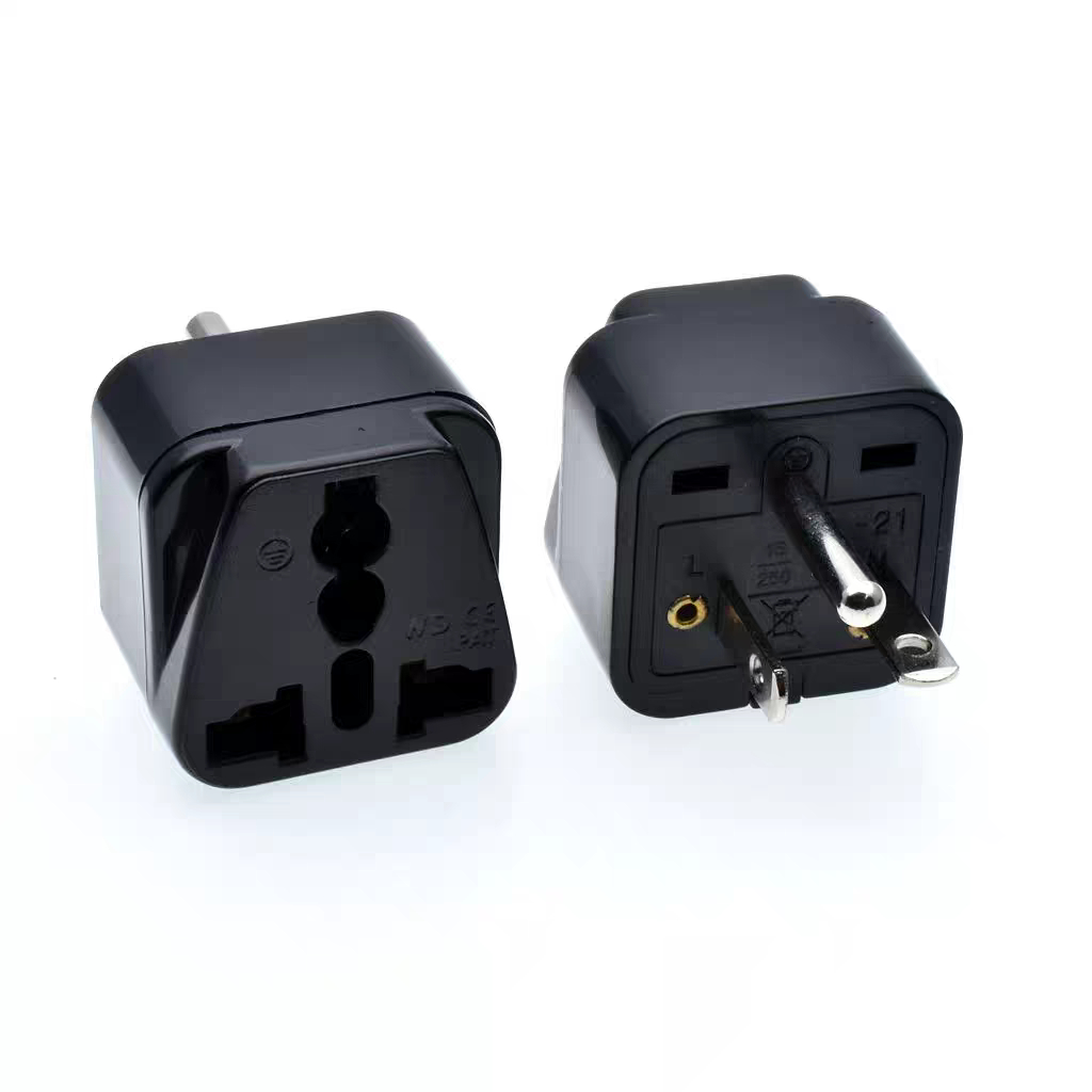 Universal Plug Adapter USA NEMA 6-20P AC 250V 10A USA Canada Japan Taiwan Power Plug Converter ตัวอักษร T สีขาว / ดำ