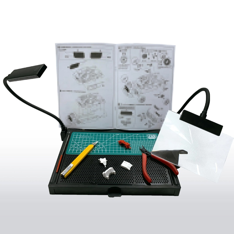 Plamokojo Upward Committee Portable Workbench สําหรับกันดั้มรุ่นทําด้วยแสง LED, แว่นขยายสําหรับการทํางานที่มีความแม่นยําสูง