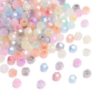 150 ชิ้น/แพ็ค [4 มม.] สีทึบชี้เหลี่ยมลูกปัดเมฆหมอกที่มีสีสันข้าวลูกปัดแก้วคุณภาพสูงสุดลูกปัด ทําเอง อุปกรณ์ทํามือ