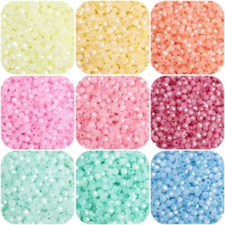 150 ชิ้น/แพ็ค [4 มม.] สีทึบชี้เหลี่ยมลูกปัดเมฆหมอกที่มีสีสันข้าวลูกปัดแก้วคุณภาพสูงสุดลูกปัด ทําเอง อุปกรณ์ทํามือ