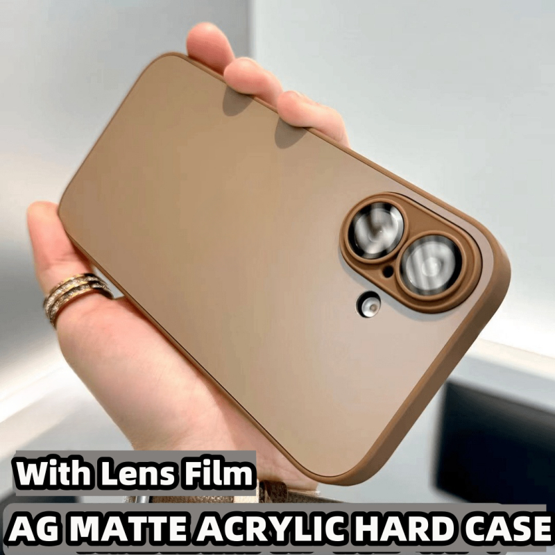 【AG Matte acrylic hard case/With Lens Film/Desert】เคส compatible for iphone 15 14 13 12 11 16 pro max case