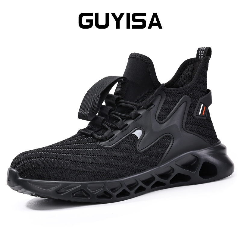 Guyisa รองเท้านิรภัยเหล็ก รองเท้าทํางานเท้ากลางตัดแสงนุ่มสบายโกดัง 38-48 3067