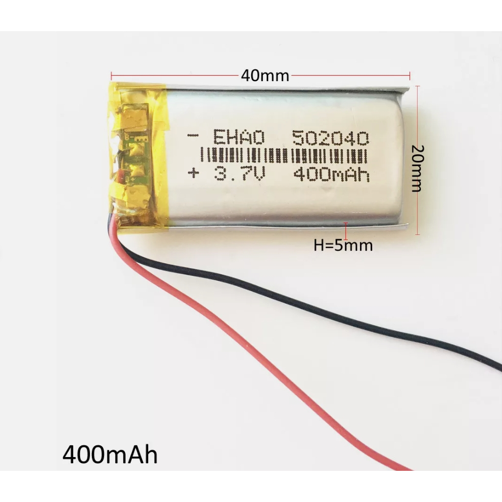 แบตเตอรี่ 3.7v 502040 400mah- แบตเตอรี่