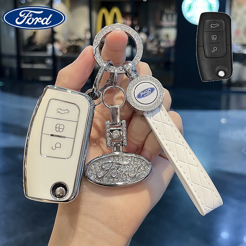 Ford car TPU เคสกุญแจ Ford Fiesta/Focus 2008-2011/ฝาครอบกุญแจรถ Ecosport พวงกุญแจ Ford
