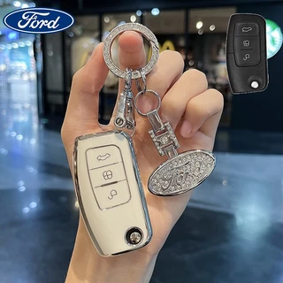 Ford car TPU เคสกุญแจ Ford Fiesta/Focus 2008-2011/ฝาครอบกุญแจรถ Ecosport พวงกุญแจ Ford