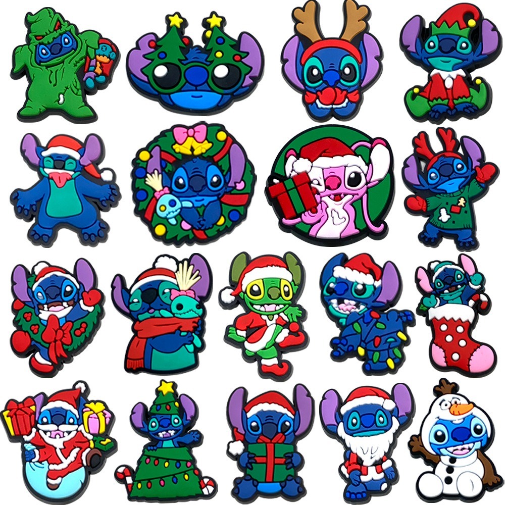 Hot Jibbitz 1 ชิ้น Christmas Stitch Crocs charms การ์ตูน Pin รองเท้าอุปกรณ์เสริมตกแต่งรองเท้าแตะรองเท้าแตะหัวเข็มขัดผู้ใหญ่ของขวัญ
