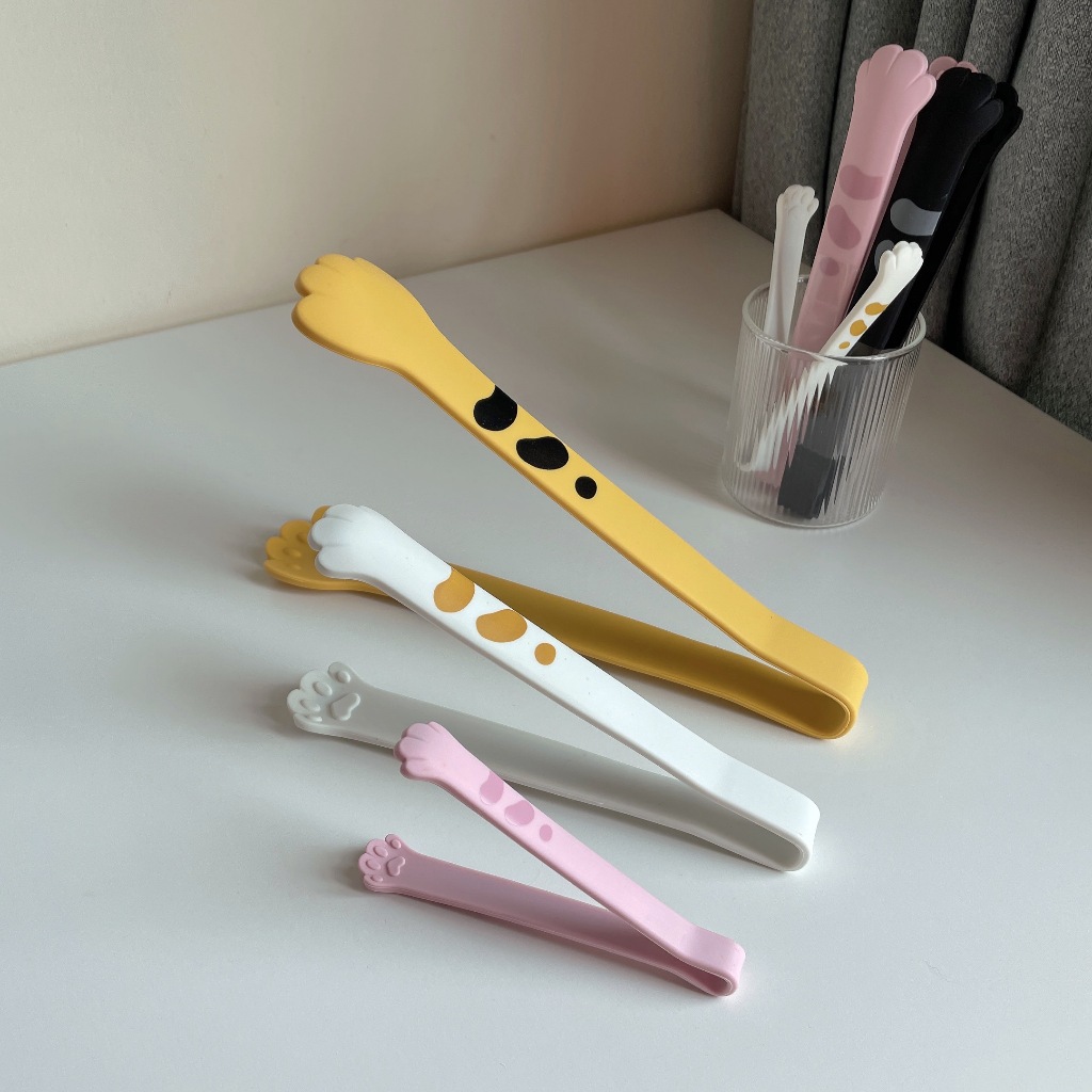 NEW🐾🐱 ที่คีบอาหาร ตีนแมว ที่คีบขนม ซิลิโคน ทนความร้อน เครื่องครัว  Food Tongs Cat Paw Heat Resistant Silicone Tongs Kitchenware