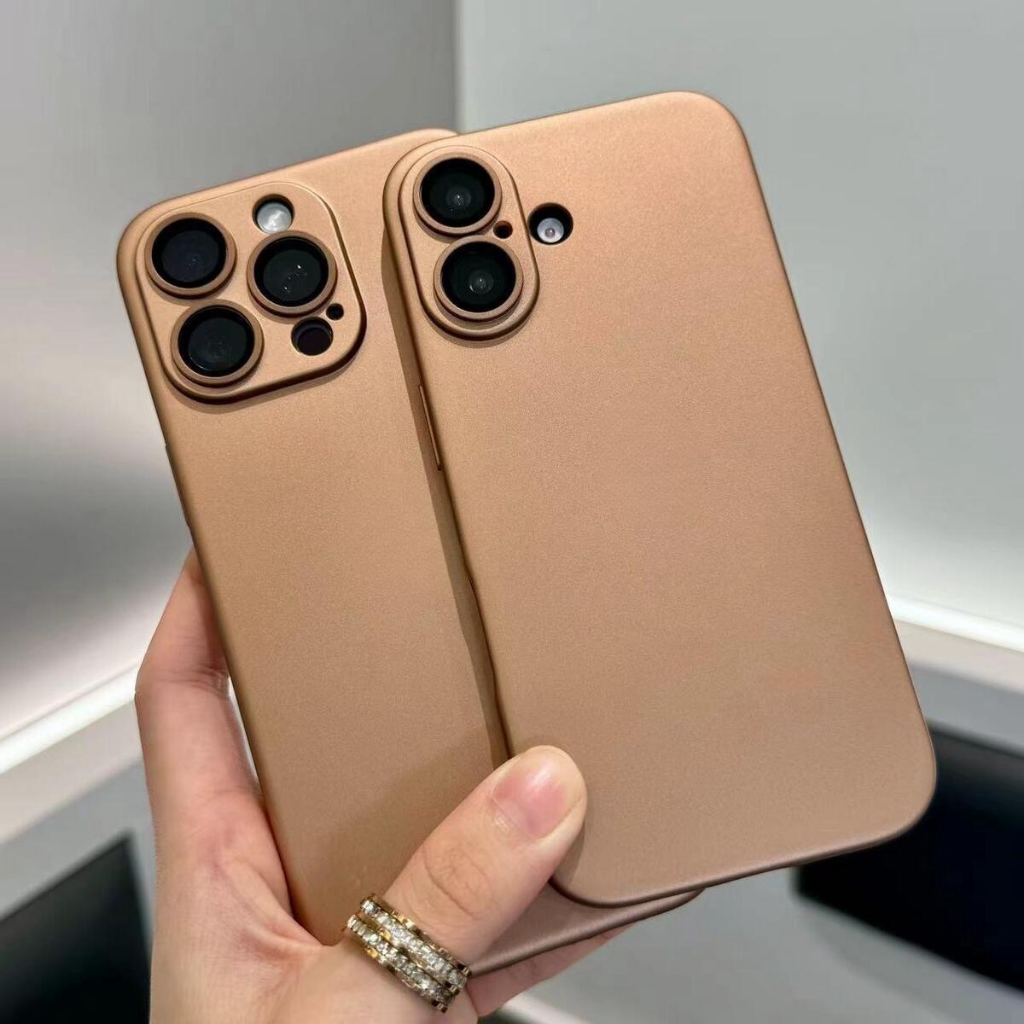 【Matte tpu soft case/With lens film/Desert Gold】เคส compatible for iphone 11 12 13 14 15 16 pro max case