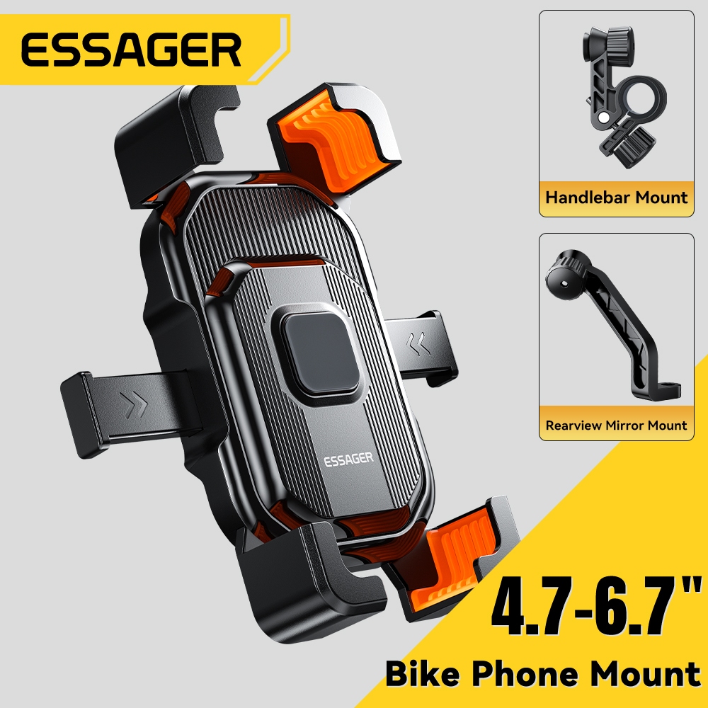 Essager Handle/Mirror Mount ที่วางโทรศัพท์มือถือสําหรับรถจักรยานยนต์/สกู๊ตเตอร์/ไม้ถูพื้นไฟฟ้า
