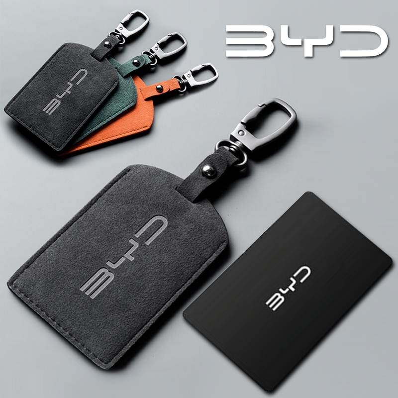 1pcs Alcantara กระเป๋ากุญแจรถ Suede กุญแจรถป้องกันกรณีสําหรับ BYD Atto 3 หยวน Plus F3 E6 F0 G3 I3 Ea1 เพลง Max Tang
