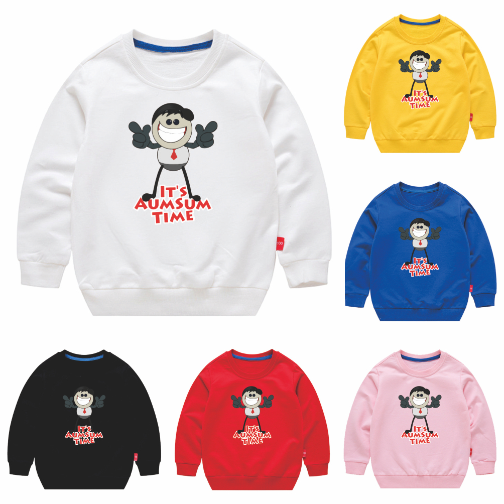 เด็กและเด็กวัยหัดเดิน ITS AUMSUM TIME Patterned Sweatshirts ผ้าฝ้าย 100% เด็กเสื้อสวมหัว Crewneck To