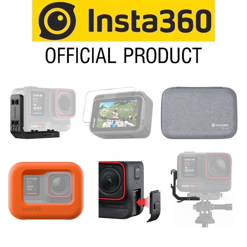 Insta360 Ace/Ace Pro อุปกรณ์เสริมInsta360 Ace Pro พกพา/ตัวป้องกันหน้าจอ/อะแดปเตอร์ไมโครโฟน/ฝาครอบ USB/แนวตั้ง-แนวนอน Mount