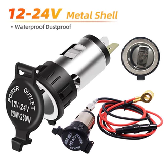 ซ็อกเก็ตชาร์จไฟในรถยนต์ 12-24V 120-250W กันน้ํา สําหรับรถจักรยานยนต์ เรือ รถยนต์