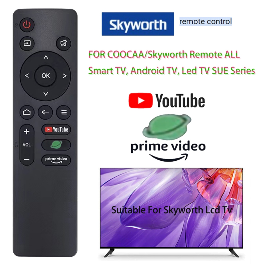 ใหม่ Universal Remote เหมาะสําหรับ CooCAA/Skyworth LCD TV รีโมทคอนโทรลสมาร์ททีวี, Android TV, Led TV