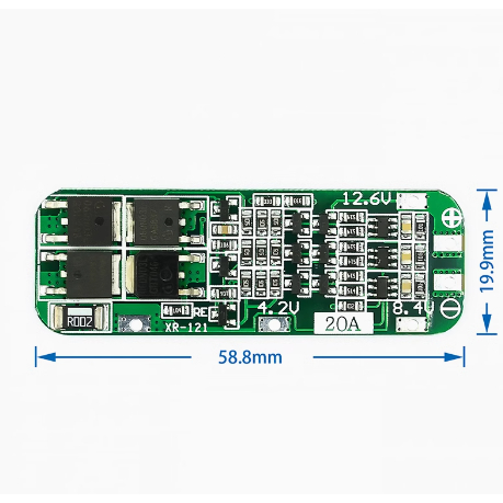 3 สาย 11.1V 12V 12.6V 18650 แบตเตอรี่ลิเธียมป้องกัน 20A กระแส
