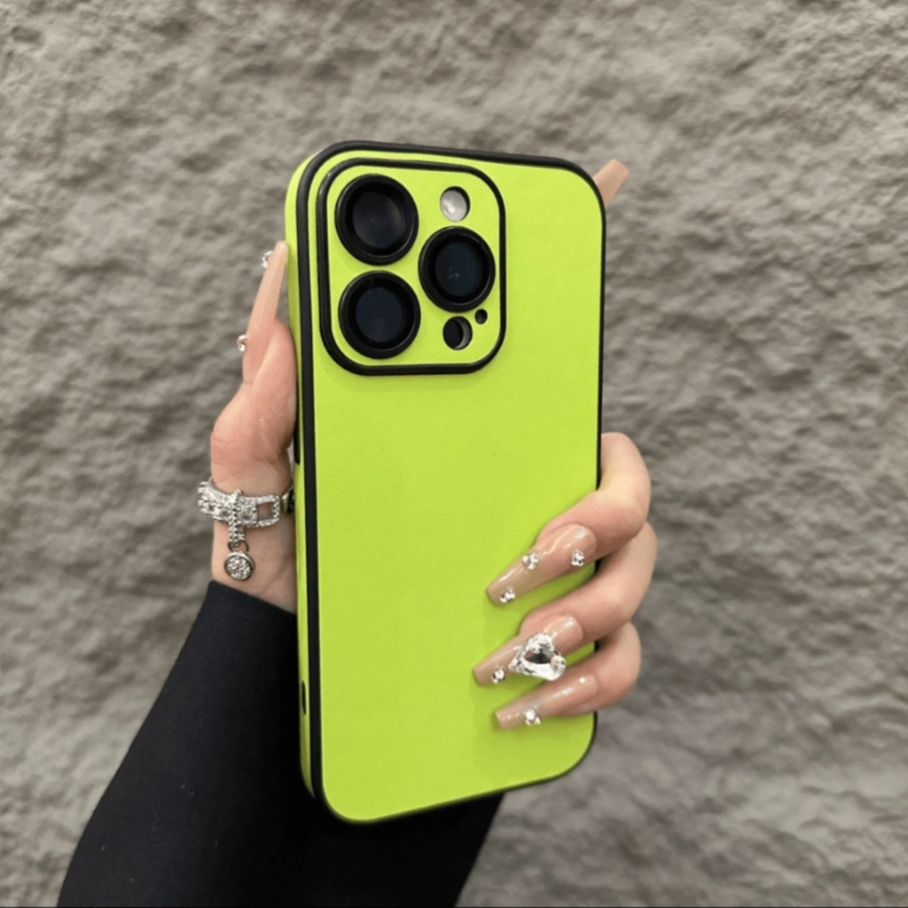 ฟิล์มเลนส์รูละเอียดลายหนังเคสโทรศัพท์สําหรับ ไอโฟน 16 15 14 13 12 11 มือโปร สูงสุด กล้องเต็มกันรอยฮาร์ดกันชนปก