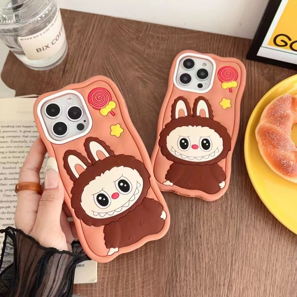 ซิลิโคนนุ่ม Lollipop Labubu เคส IPhone สําหรับ IPhone 15ProMax 13 12 11 14 6&7 & 8Plus XSMax กรณี