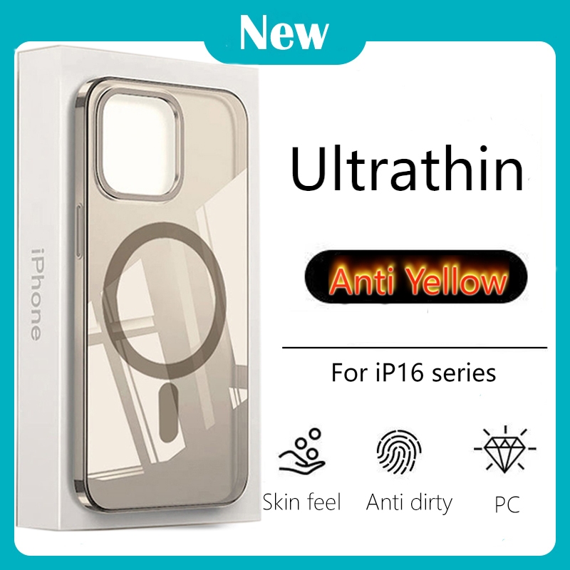 หรูหรา Tempered PC Clear Case สําหรับ iPhone 16 Pro Max/ iPhone15 14 13 12 Promax 16Plus โปร่งใส Hard Back Casing Cover