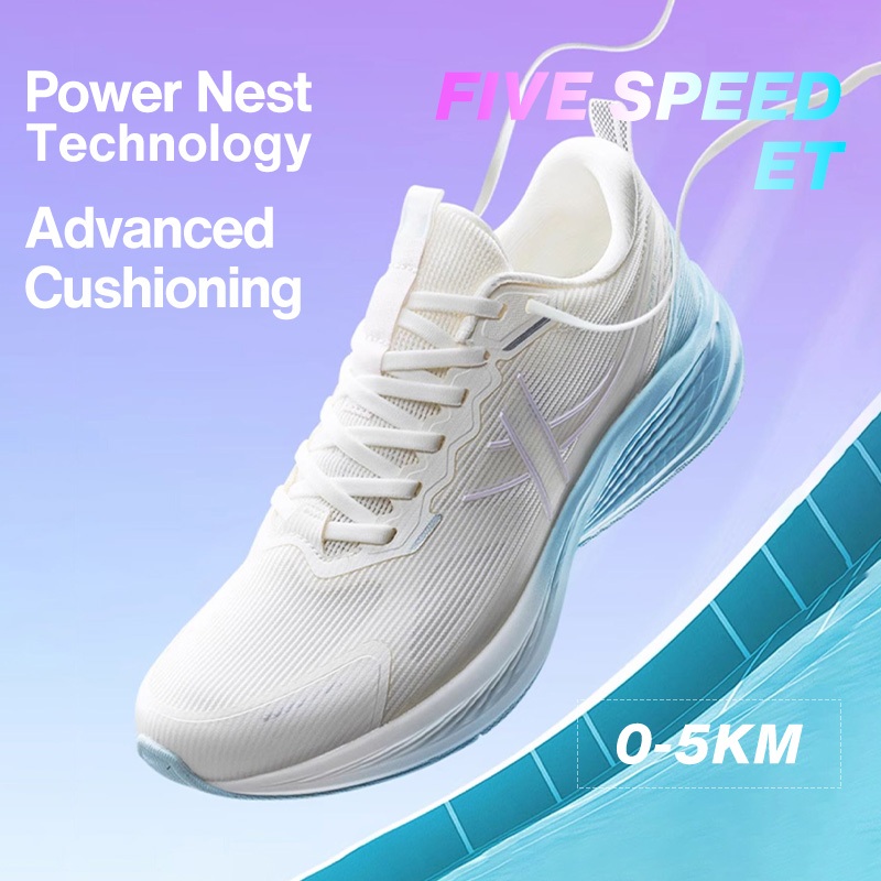 Xtep Five speed ET รองเท้าวิ่งผู้หญิงรองเท้าผ้าใบลําลองระบายอากาศเหมาะสําหรับกีฬากลางแจ้ง