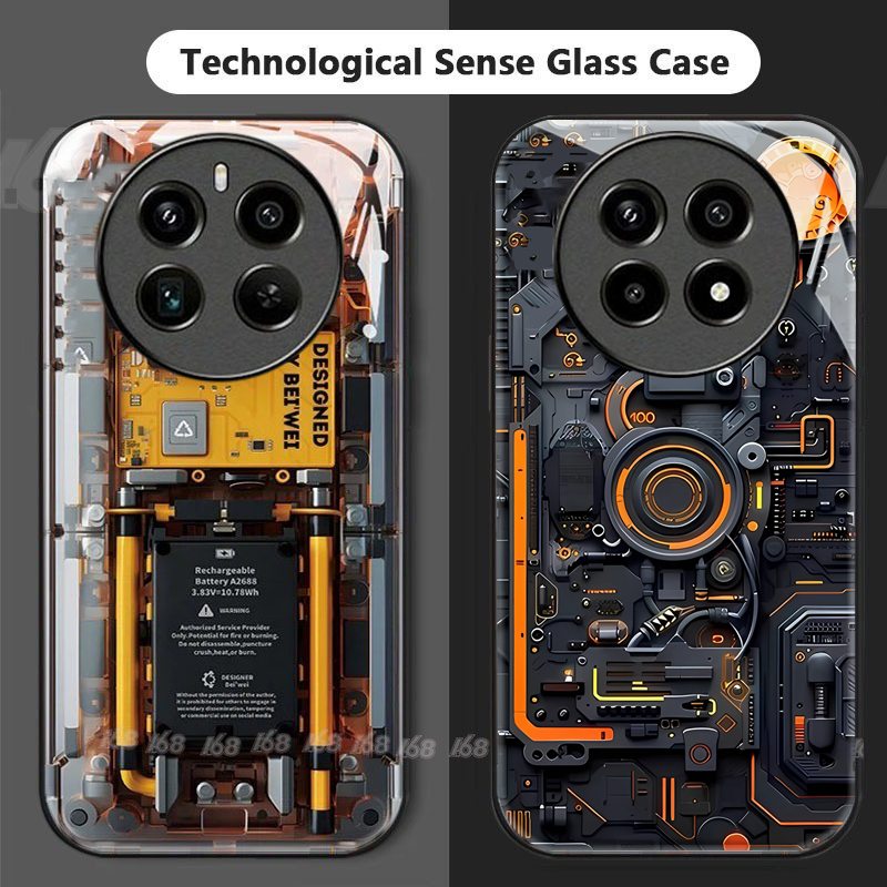 เคส Realme 13 14 11 12 Pro Plus 15 Pro 5G เคส Realme 15 13 14 14T 12 12+ Plus 12X C75 5G เคสโทรศัพท์มือถือ PCBA กันกระแทก ป้องกันกล้อง ลายบอร์ดวงจร สําหรับ