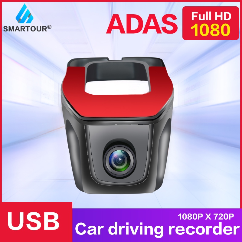 Smartour Dash Cam USB รถ DVR ขับรถบันทึกวิดีโอ GPS HD 1080P Dash กล้องสําหรับ Android รถอุปกรณ์เสริมรถ DVR Recorder