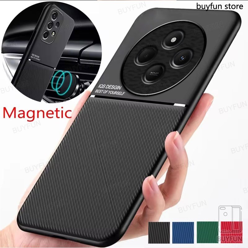 สําหรับ Xiaomi Redmi 14C 4G 6.88 "Redmy14c 13C 6.74 "23100RN82L c13 4G กรณี Matte กันกระแทกแม่เหล็กผู้ถือรถโทรศัพท์ปลอก