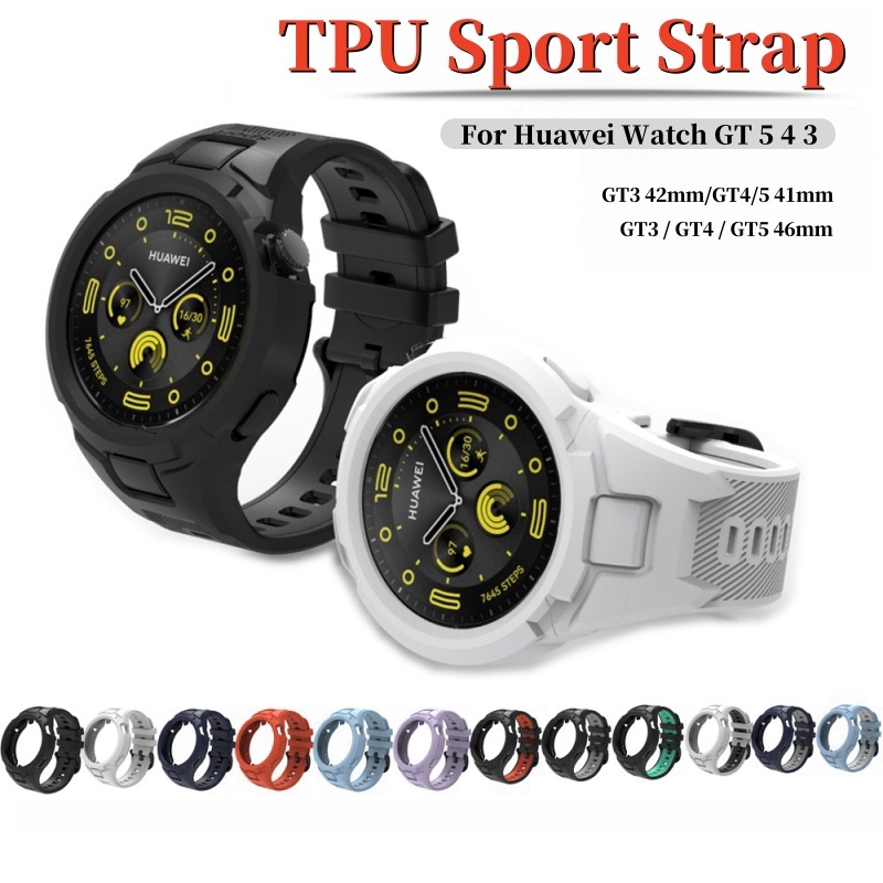ซิลิโคน Strp สําหรับ Huawei นาฬิกา GT 5 4 3 สาย 41 มม.42 มม.46 มม.TPU Sport Strap สายรัดข้อมือ