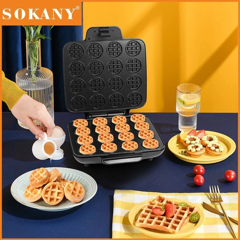 SOKANY 1200W 16 หลุม เครื่องทำวาฟเฟิล เตาทําวาฟเฟิล เครื่องอบวาฟเฟิล รับประกัน 1ปี