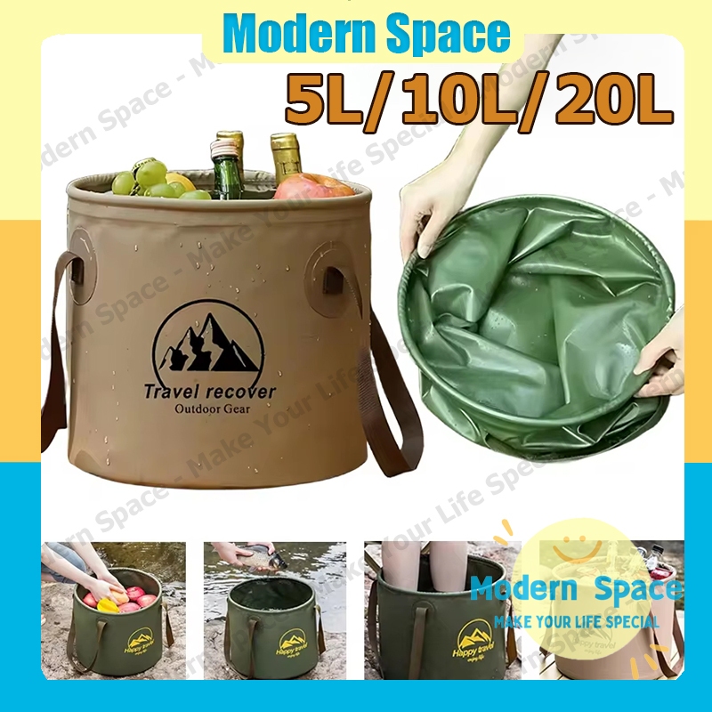 【จัดส่งจากกรุงเทพ】5L/10L/20L ถังน้ำแคมป์ปิ้งพับได้ แบบพกพากลางแจ้งพับถังท่องเที่ยวอ่างล้างหน้าอ่างล้างหน้าถังซักผ้า