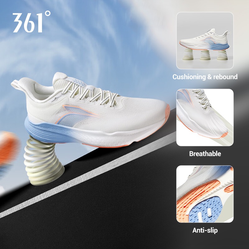 361 Degrees 1/2 Run รองเท้าวิ่งผู้ชายตาข่ายระบายอากาศน้ำหนักเบา 672422201