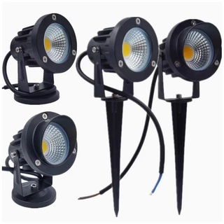 สไตล์ใหม่ COB สวนไฟสนามหญ้าสปอตไลท์กลางแจ้ง 220V 110V กลางแจ้ง LED Spike หลอดไฟ 3W 5W 10W เส้นทางภูมิทัศน์กันน้ํา DC12V