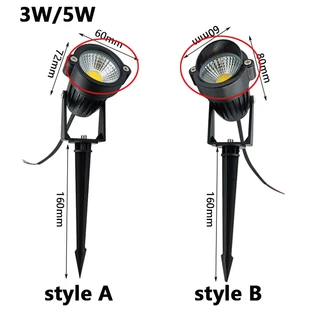 สไตล์ใหม่ COB สวนไฟสนามหญ้าสปอตไลท์กลางแจ้ง 220V 110V กลางแจ้ง LED Spike หลอดไฟ 3W 5W 10W เส้นทางภูมิทัศน์กันน้ํา DC12V