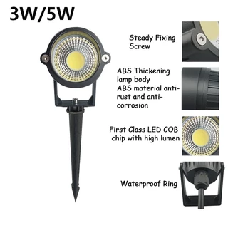 สไตล์ใหม่ COB สวนไฟสนามหญ้าสปอตไลท์กลางแจ้ง 220V 110V กลางแจ้ง LED Spike หลอดไฟ 3W 5W 10W เส้นทางภูมิทัศน์กันน้ํา DC12V