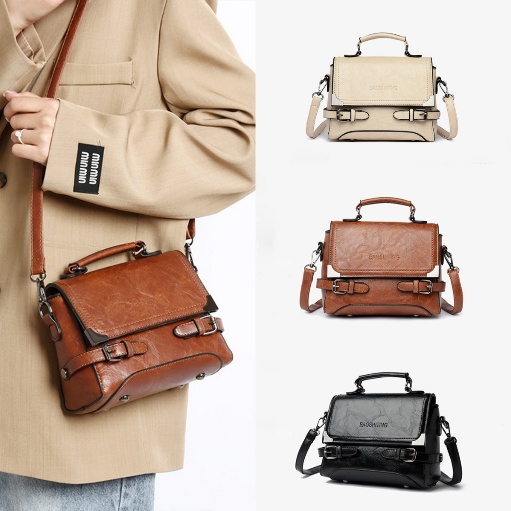 ใหม่แฟชั่นหนึ่งไหล่มือถือ PU Crossbody Casual อเนกประสงค์ Postman กระเป๋า ความจุขนาดใหญ่ จุของได้เยอะ JQ694