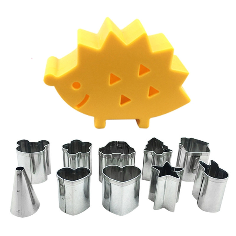 น่ารัก 10 ชิ้น/เซ็ตตัดผลไม้ Mould เม่นกล่องออกแบบมินิสแตนเลส Mould บิสกิตแฮมเด็ก Bento ตกแต่งเครื่องมือ