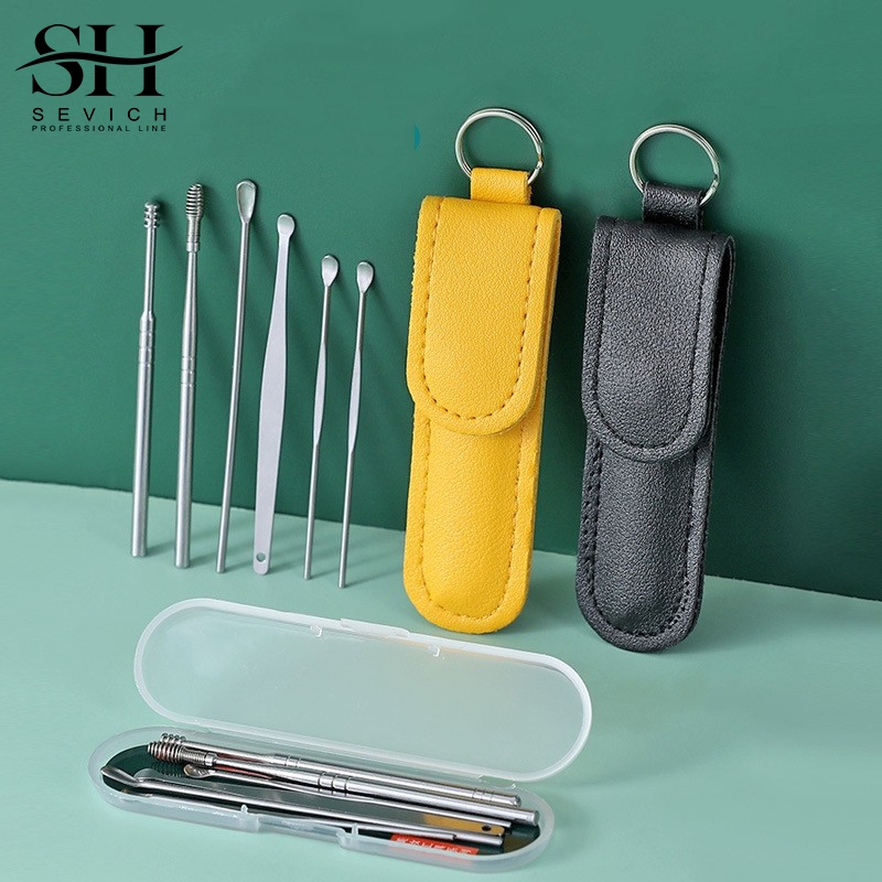 Sevich 6 ชิ้น/เซ็ตทําความสะอาดหูชุด Earpick Ear Wax Remover ช้อนหู Curette ทําความสะอาดเกลียว Earpick Easy Earwax Removal ทําความสะอาด