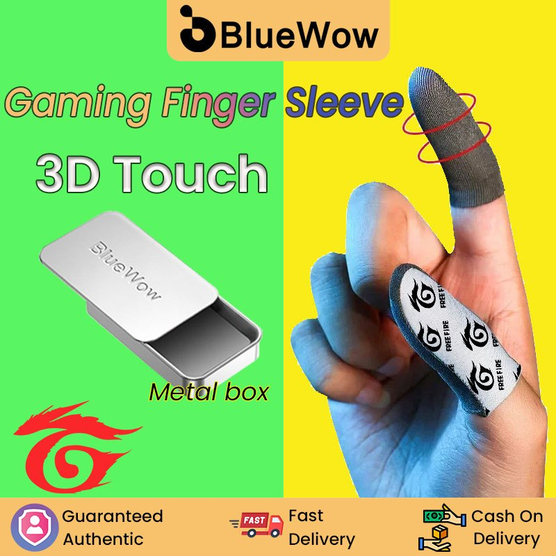 Bluewowfree fireGaming finger Sleeve ใหม่เงินผ้าคู่มือปลายนิ้ว Anti Slip Magic เครื่องมือ Ultra-thin finger ถุงมือป้องกันเหงื่อ PUBG COD