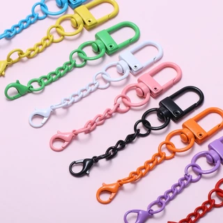 10pcs Key แหวนกุ้งก้ามกรามพวงกุญแจโลหะ Bell แยกแหวน Keyfob Charm สําหรับกระเป๋าเครื่องประดับทํา