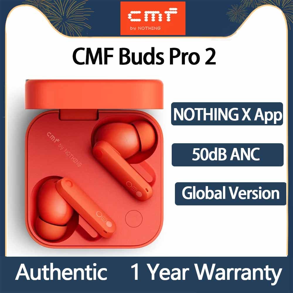 Global Verison CMF โดย Nothing Buds Pro 2 พร้อม 50 dB Hybrid Active Noise Cancellation 6 HD MICS IP55