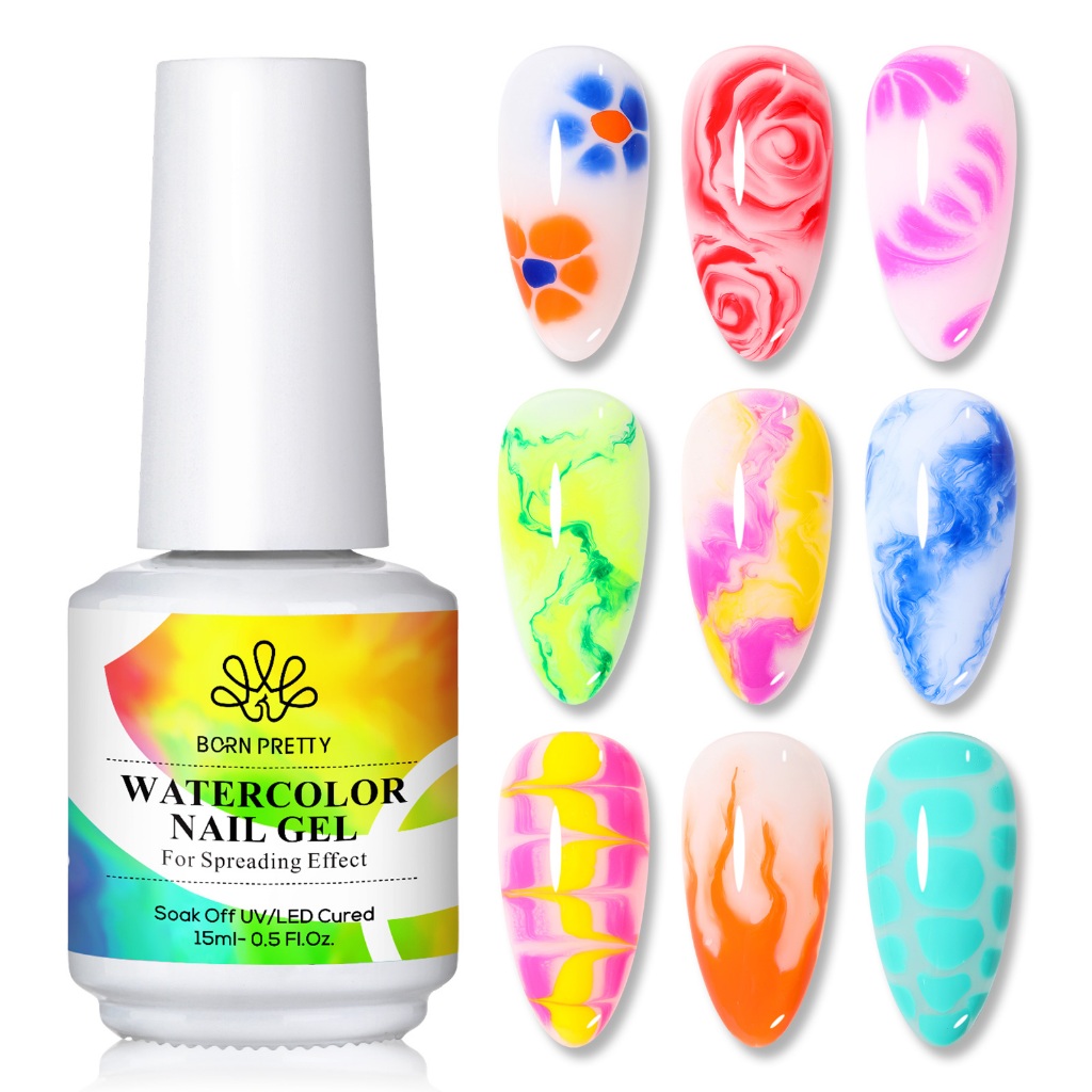 Born Pretty Blooming Gel Polish สีน้ําฐานโปร่งใส Top Coat Soak Off Nail Art Varnish