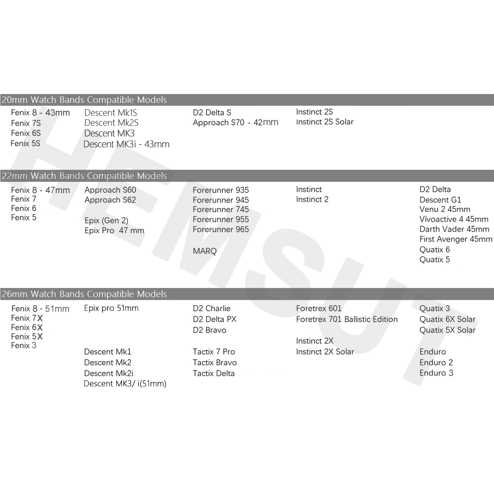 Hemsut Quickfit Trail Loops สําหรับ Garmin Tactix สายนาฬิกาสายไนลอนทอสําหรับ Fenix Forerunner 20 22 26