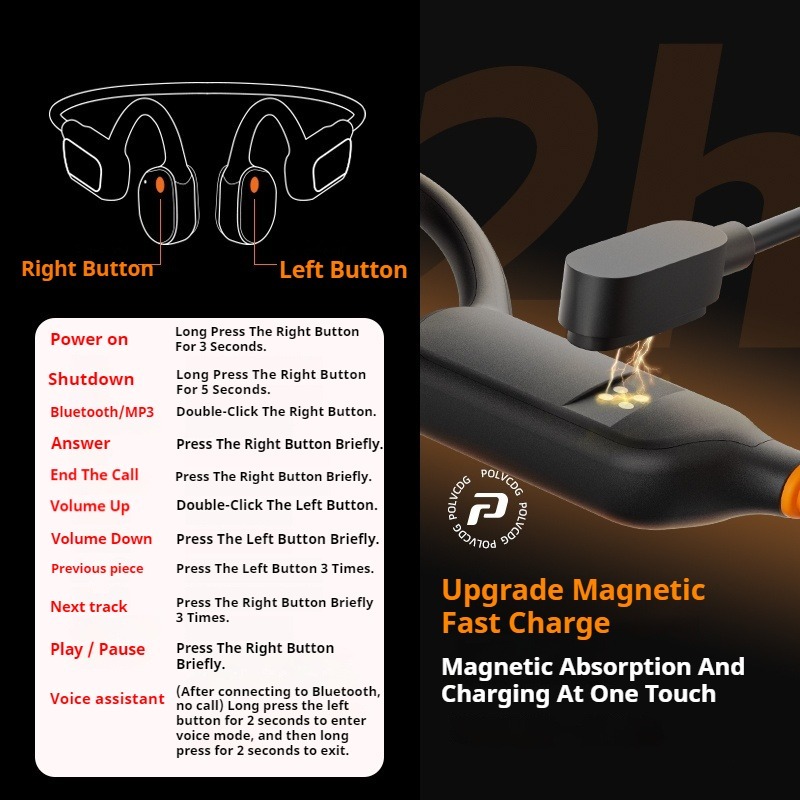 Polvcdg-x10 IPX8 กันน้ําหน้าจอ LED 32G ว่ายน้ํา Bone Conduction ชุดหูฟัง 5.3 IPX8 กันน้ําบลูทูธไร้สายหูฟังกีฬาพร้อมไมโครโฟน